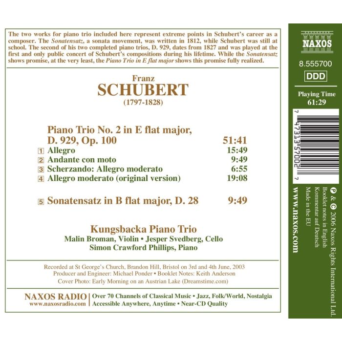 SCHUBERT: Piano Trio D. 929, Sonatensatz, D. 28 - slide-1
