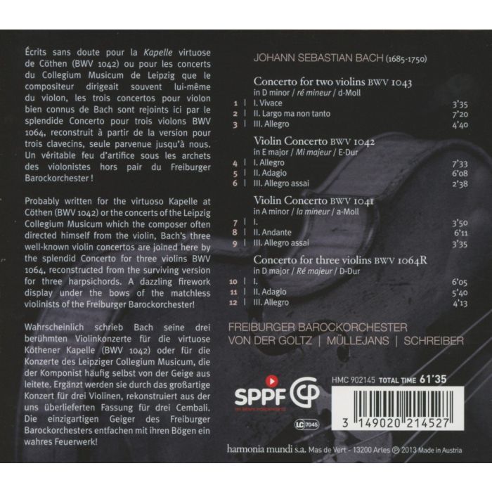 Bach: Violin Concertos Concerto for three violins - slide-1