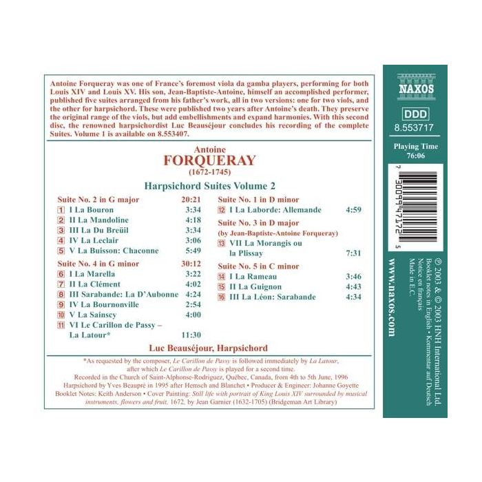 FORQUERAY: Harpsichord Suites nos. 2 & 4 - slide-1