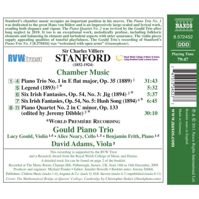Stanford: Piano Quartet No. 2, Piano Trio No. 1, Legend, Irish Fantasies - slide-1