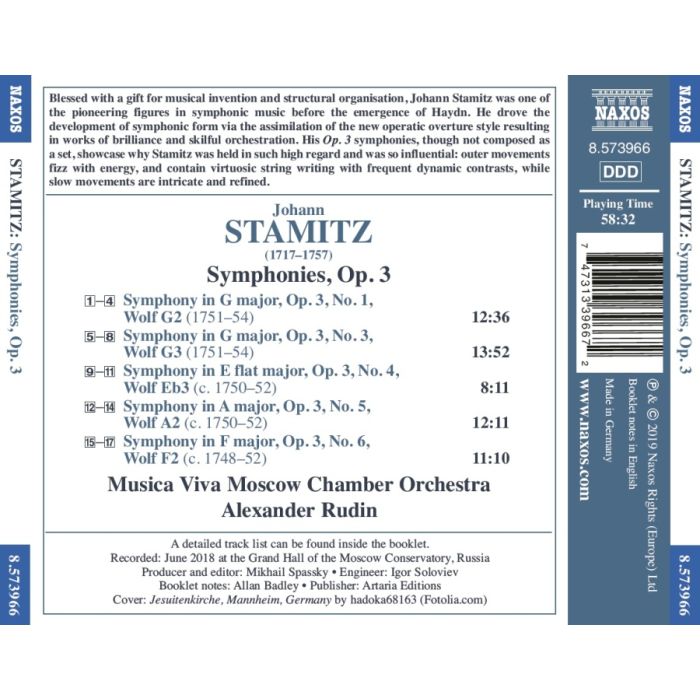 Stamitz: Symphonies op. 3 - Nos. 1, 3, 4, 5 and 6 - slide-1