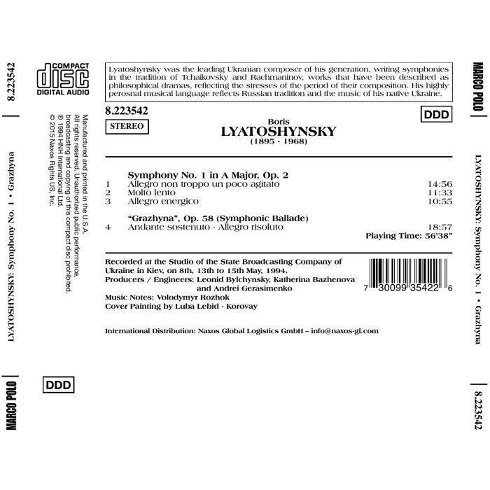 LYATOSHYNSKY: Symphony no 1 'Grazhyna', Op. 58 - slide-1