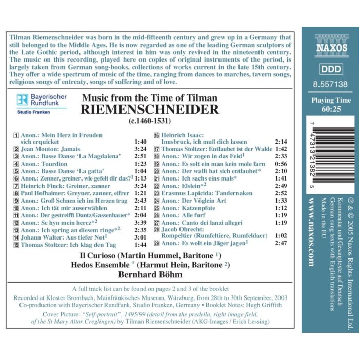 MUSIC FROM THE TIME OF TILMAN RIEMENSCHNEIDER - slide-1