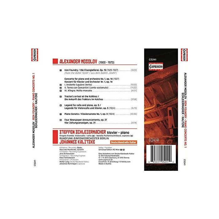 Mosolov: Iron Foundry,  Piano Concerto No. 1,  Legend op. 5,  Piano Sonata No. 1 - slide-1
