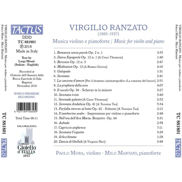 Ranzato: Music for violin and piano - slide-1