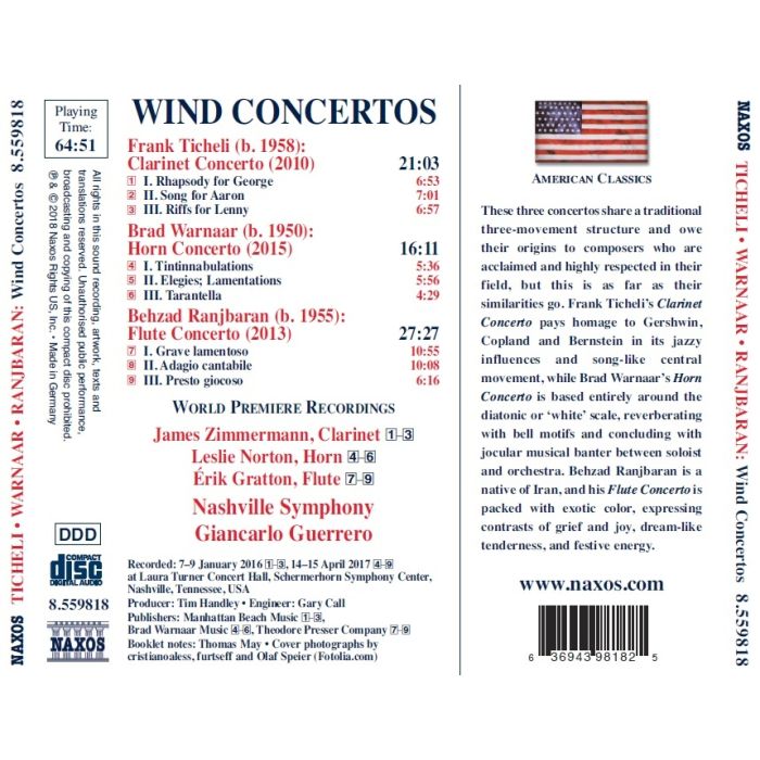 Wind Concertos - Ticheli / Warnaar / Ranjbaran - slide-1