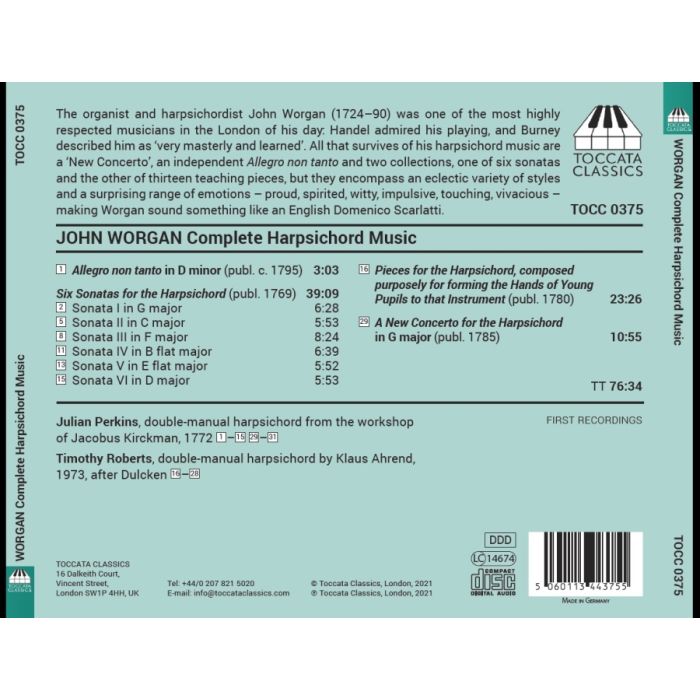 Worgan: Complete Harpsichord Music - slide-1
