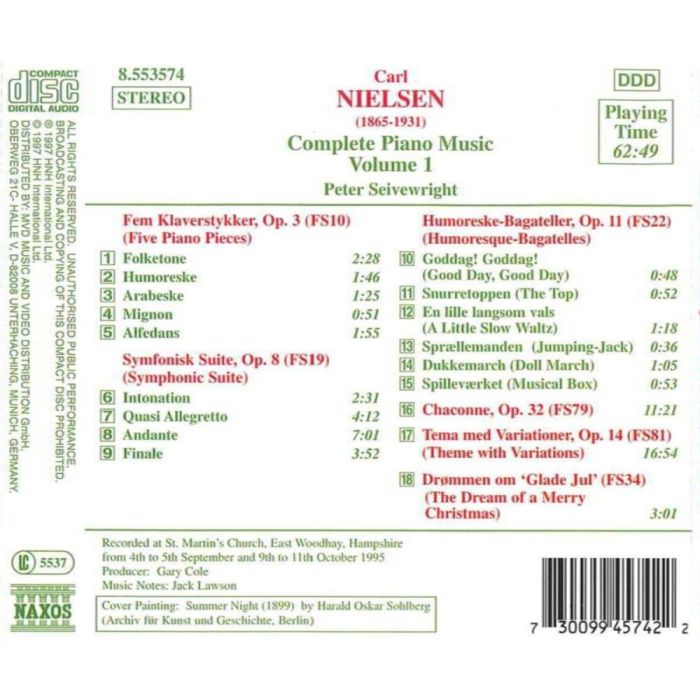 NIELSEN: Piano Music, Vol. 1 - slide-1