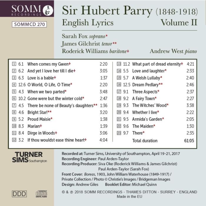Parry: 12 Sets of English Lyrics Vol. II - slide-1