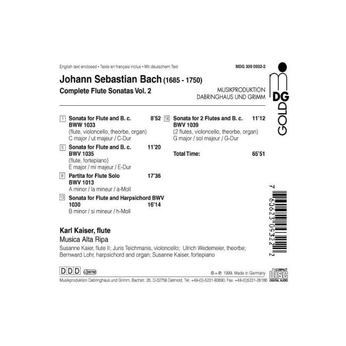 Bach: Complete Flute Sonatas vol. 2 - slide-1