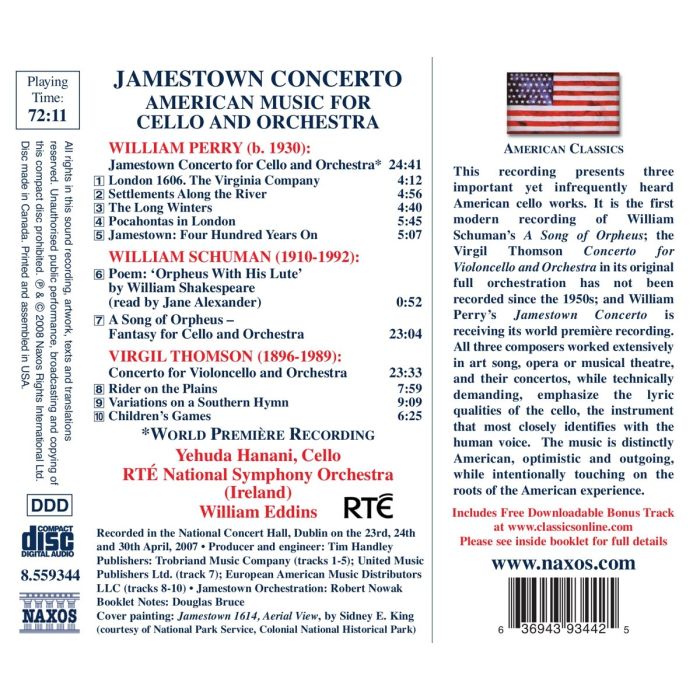 Jamestown Concerto; American Music for Cello and Orchestra - slide-1