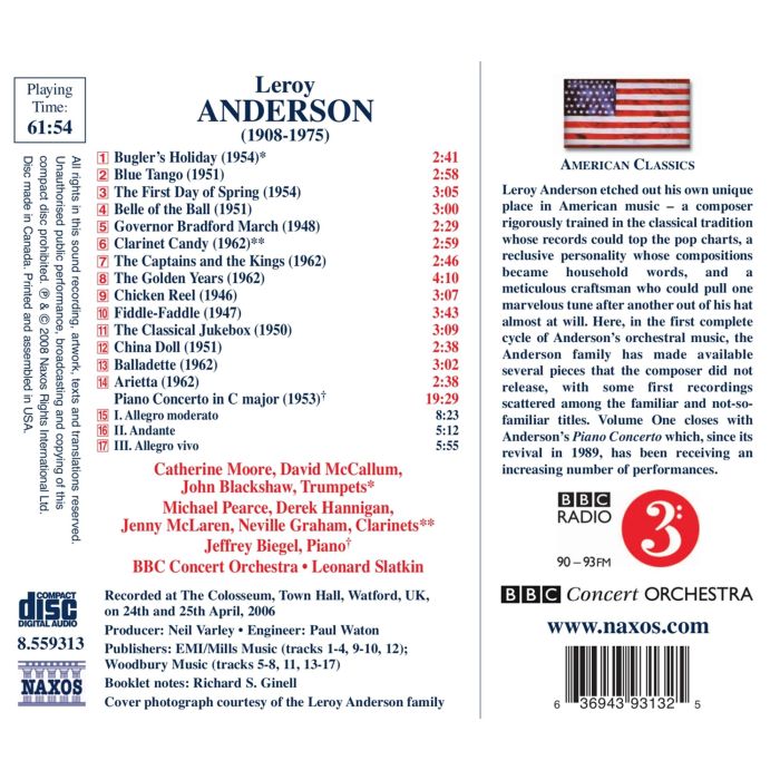 ANDERSON: Orchestral music vol. 1 - slide-1