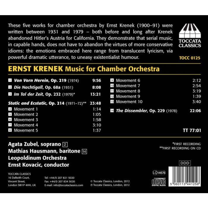 Krenek: Music for Chamber Orchestra - slide-1