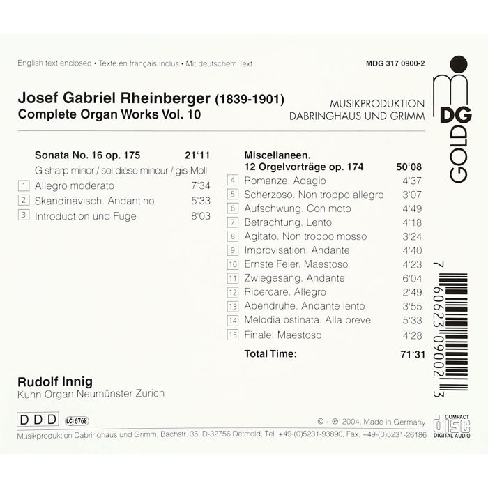 Rheinberger: Complete Organ Works Vol. 10 - slide-1