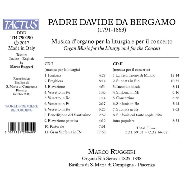 Padre Davide da Bergamo: Organ Music for the Liturgy and for the Concert - slide-1