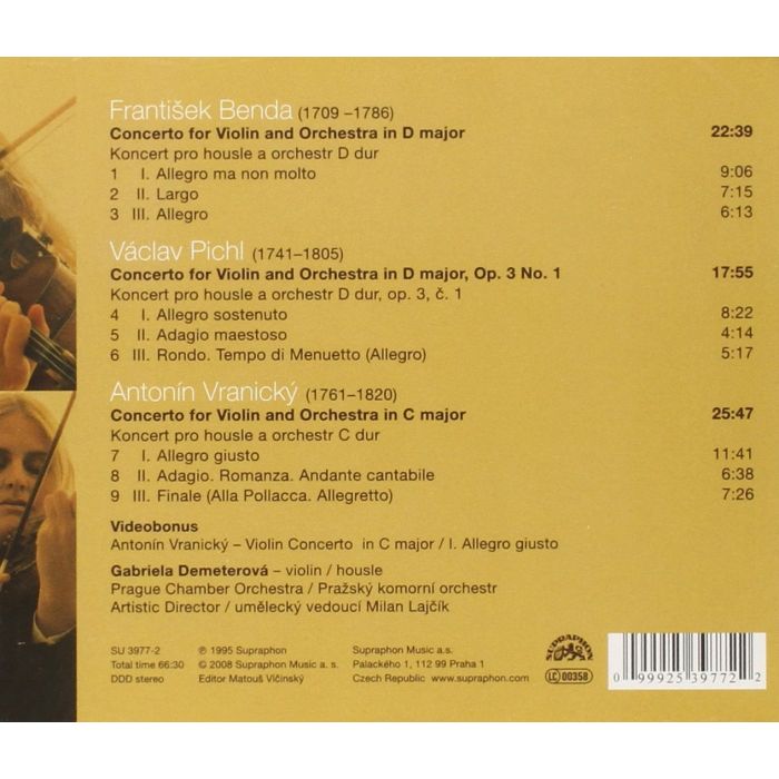 Benda, Pichl, Vranicky: Violin Concertos - slide-1