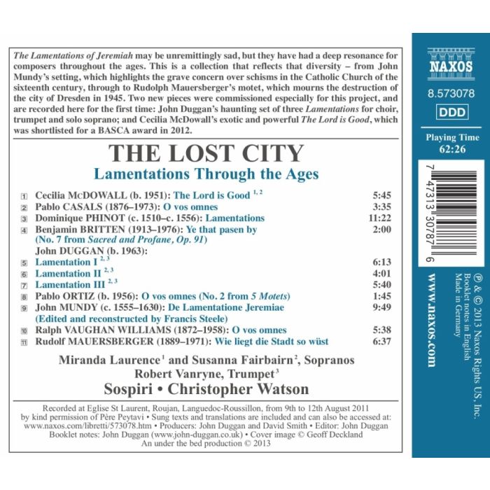 The Lost City - Lamentations Through the Ages: Casals, Britten, John Duggan, John Mundy, ... - slide-1