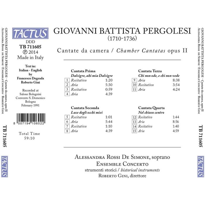 Pergolesi: Cantate da Camera op. II - slide-1