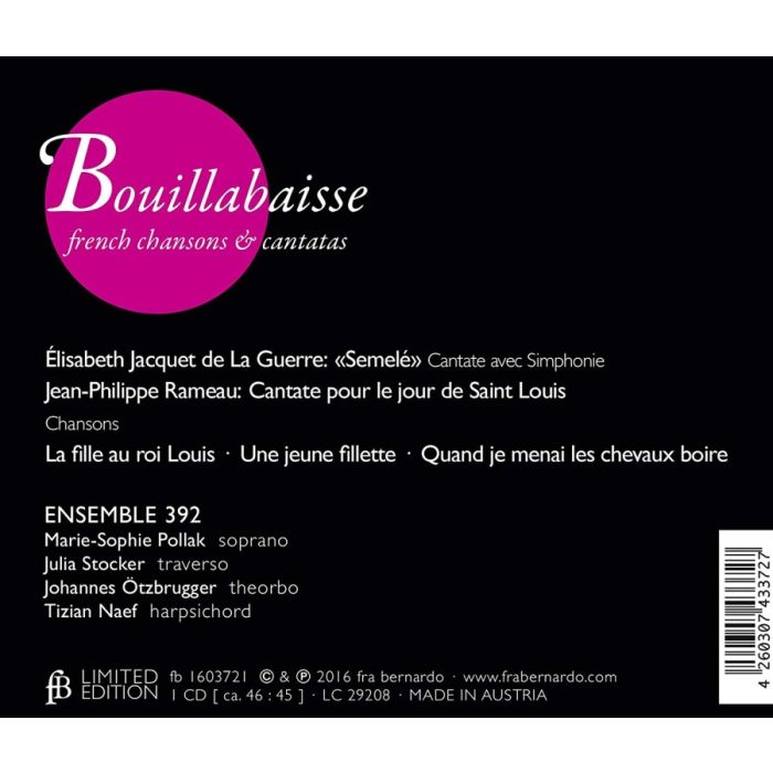 Bouillabaisse; de la Guerre & Rameau: Cantatas & chansons - slide-1