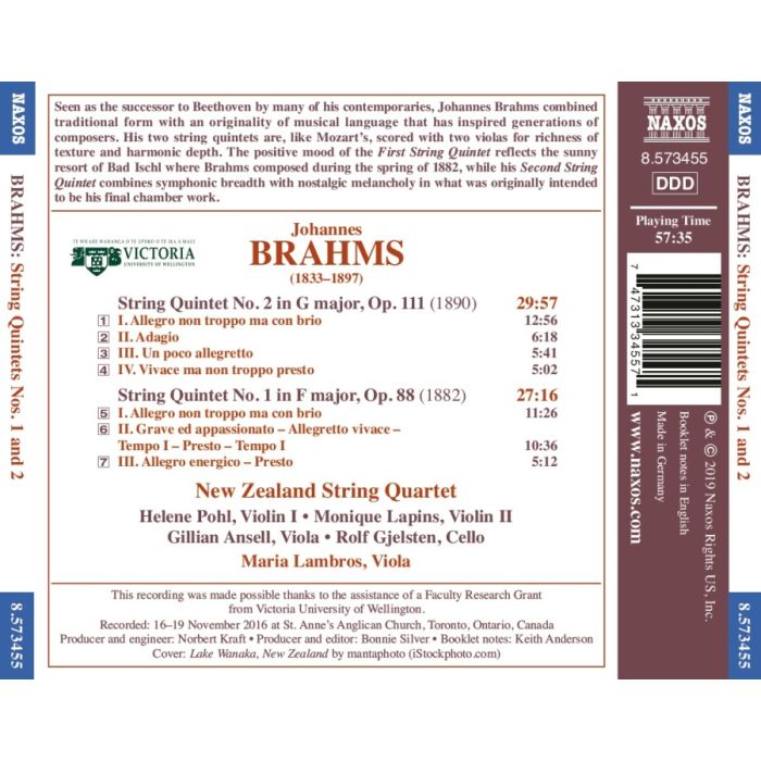 Brahms: String Quintets Nos. 1 and 2 - slide-1