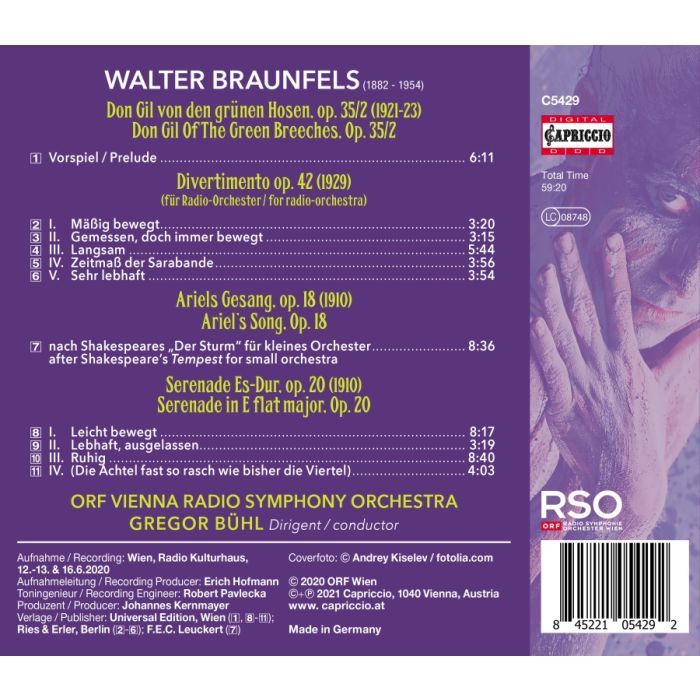 Braunfels: Don Gil; Divertimento; Ariel‘s Song; Serenade - slide-1