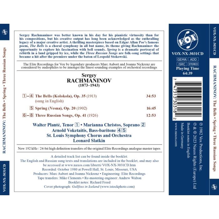 Rachmaninov: The Bells; Spring; Three Russian Songs - slide-1