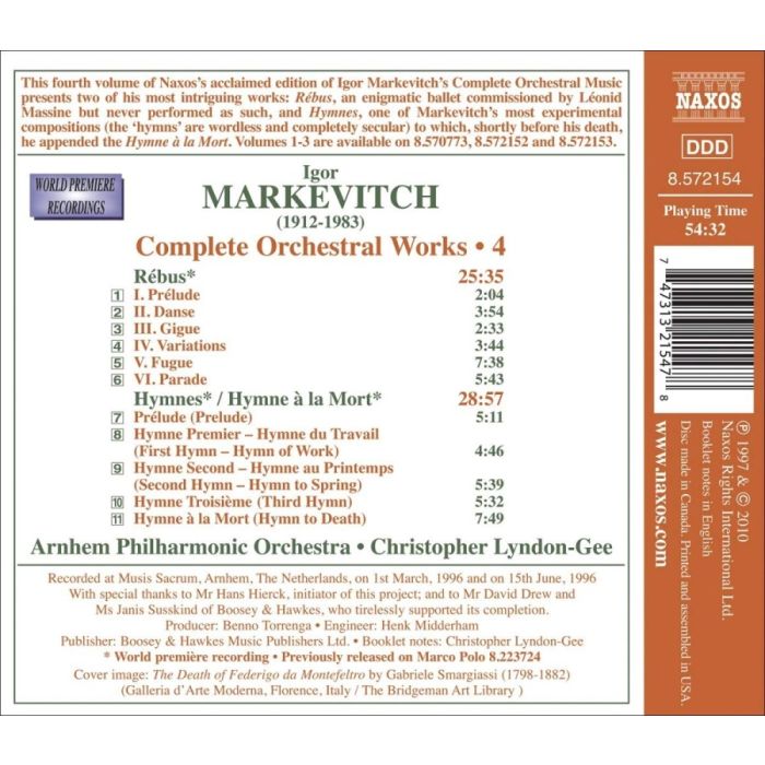 MARKEVITCH: Complete Orchestral Works, Vol. 4 - slide-1