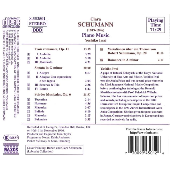 SCHUMANN Clara: Piano Music - slide-1