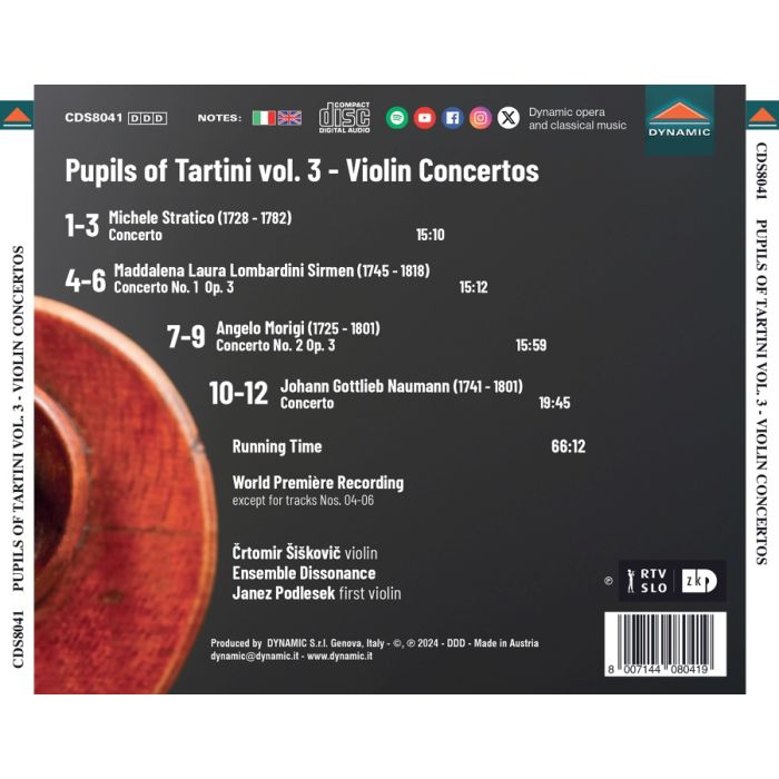 Pupils of Tartini Vol. 3 - Violin Concertos - slide-1