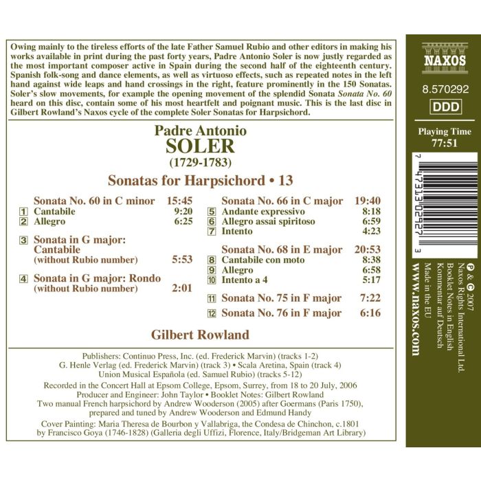 Soler: Sonatas for Harpsichord Vol. 13 - slide-1