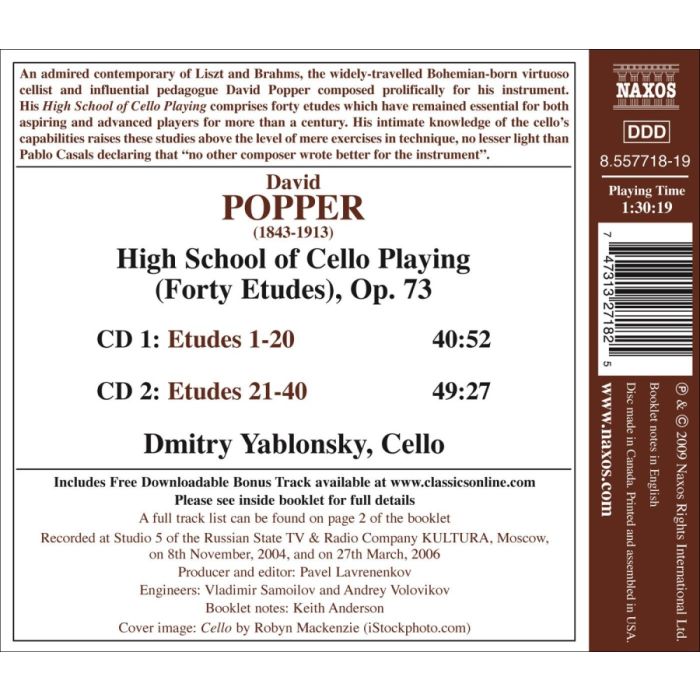 Popper: High School of Cello Playing (Forty Etudes) op. 73 - slide-1