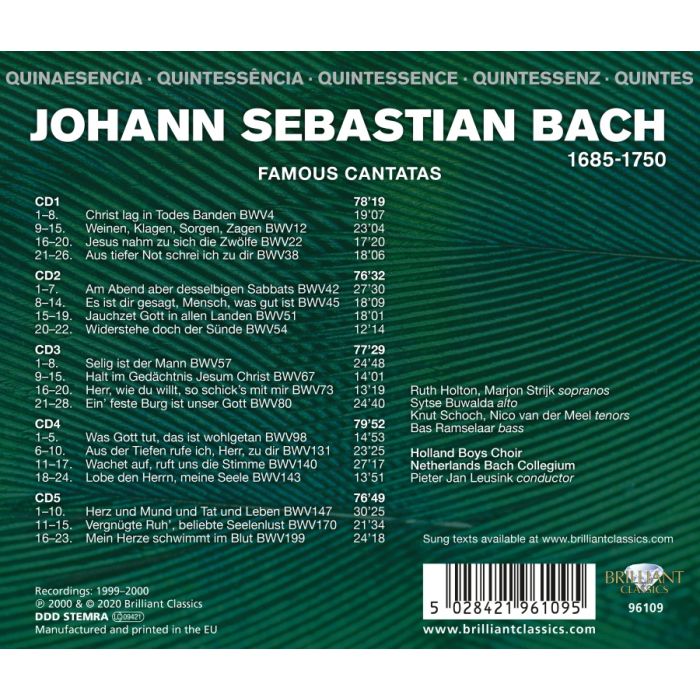 Bach: Famous Canatas, Quintessence J.S. - slide-1