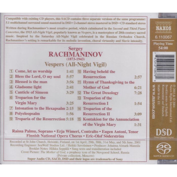 RACHMANINOV: Vespers - slide-1