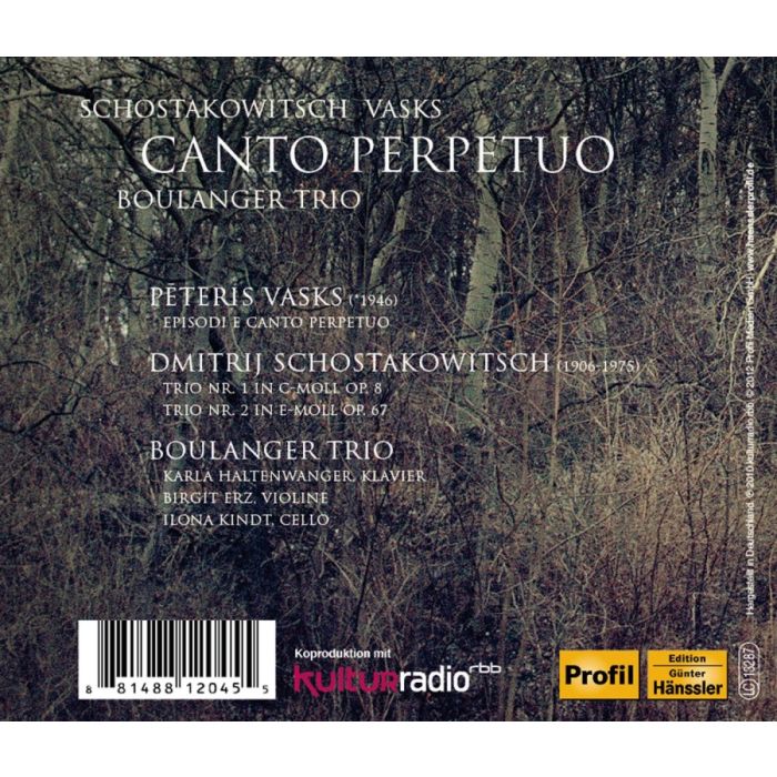 Shostakovich: Trios 1 & 2 for piano, violin & cello / Vasks: Episodi e Canto perpetuo - slide-1