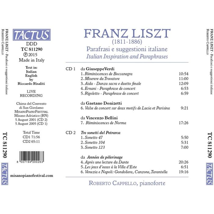 Liszt: Parafrasi e suggestioni italiane (Verdi, Donizetti, Bellini) - slide-1