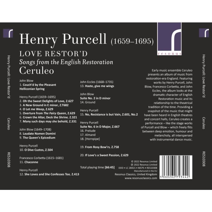 Purcell: Love Restor’d - Songs from the English Restoration - slide-1