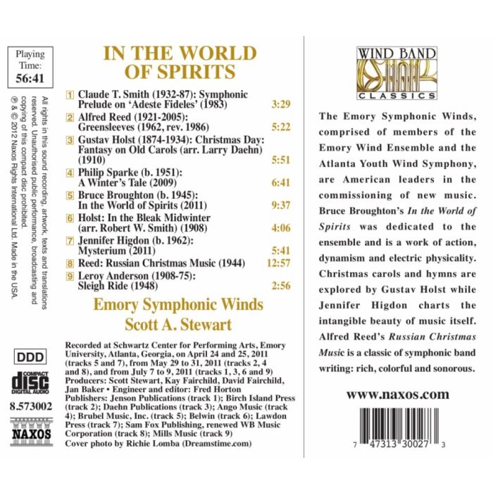 In The World of Spirits - Christmas Classics for Wind Band : Smith, Reed, Holst, Sparke, Broughton, Higdon, Anderson - slide-1