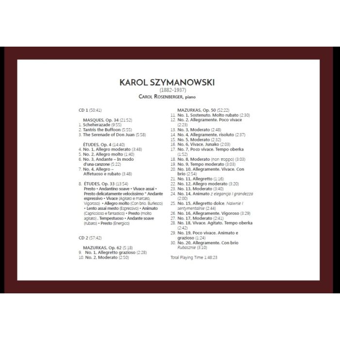 Szymanowski: Masques; Mazurkas; Études - slide-1