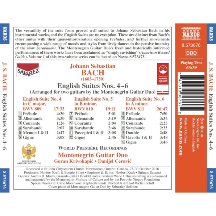Bach: English Suites Nos. 4 - 6, Arranged for 2 Guitars - slide-1