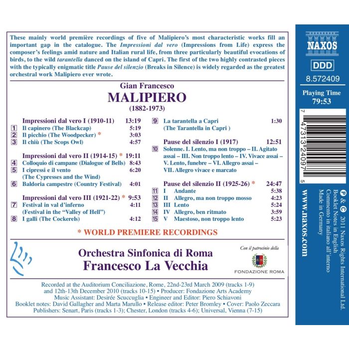 MALIPIERO: Impressioni dal vero; Pause del silenzio - slide-1