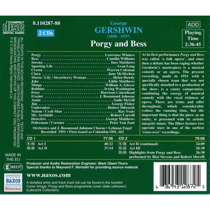 GERSHWIN: Porgy and Bess - slide-1