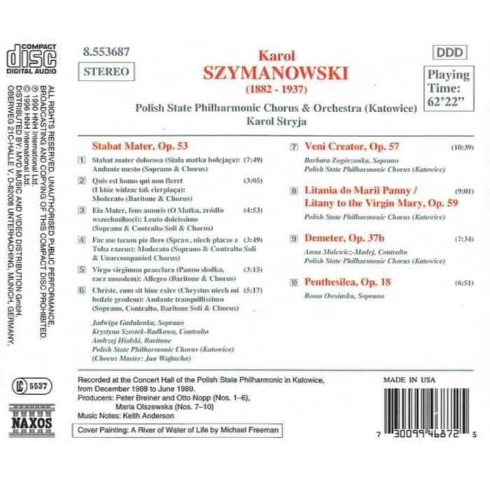 SZYMANOWSKI: Stabat Mater, Veni Creator - slide-1