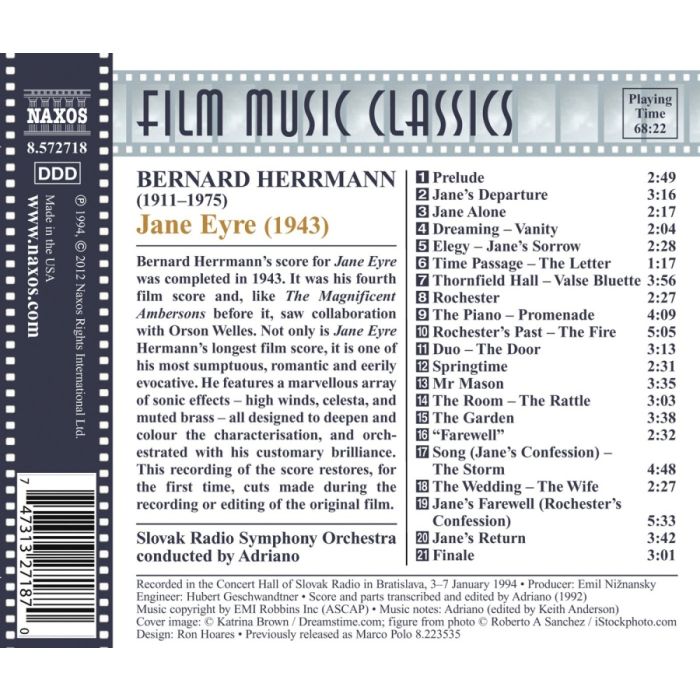Jane Eyre - The Classic Film 1943 Score by Bernard Herrmann - slide-1
