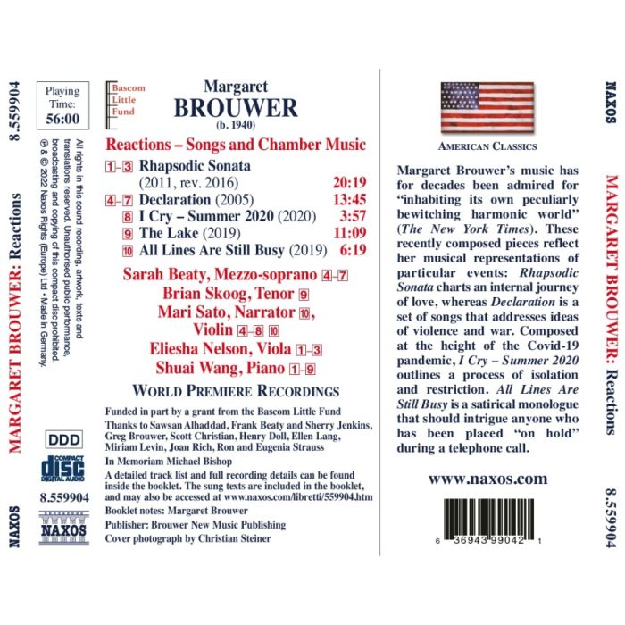 Brouwer: Reactions - Songs and Chamber Music - slide-1