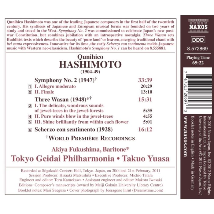 Qunihico Hashimoto: Symphony No. 2, Three Wasan, Scherzo con sentimento - slide-1