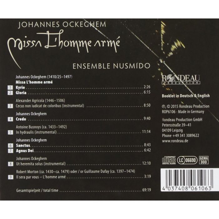 Ockeghem: Missa L´homme armé +  Dufay & Agricola - slide-1