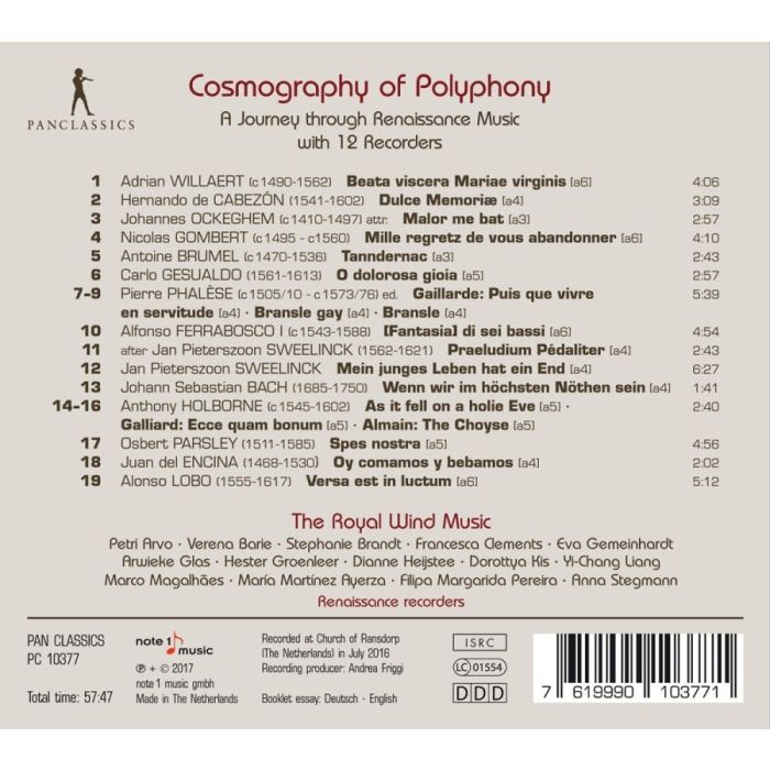 Cosmography of Polyphony - Gombert; Dowland; Gesualdo; Sweelinck - slide-1
