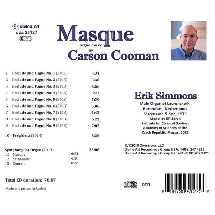 Masque - Organ Music by Carson Cooman - slide-1