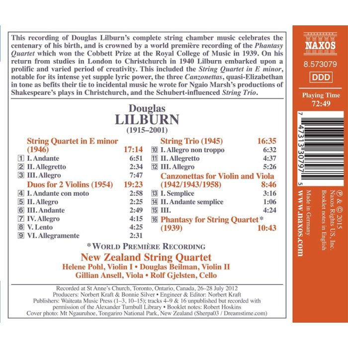 Lilburn: String Quartet in E minor Phantasy Quartet Canzonettas - slide-1