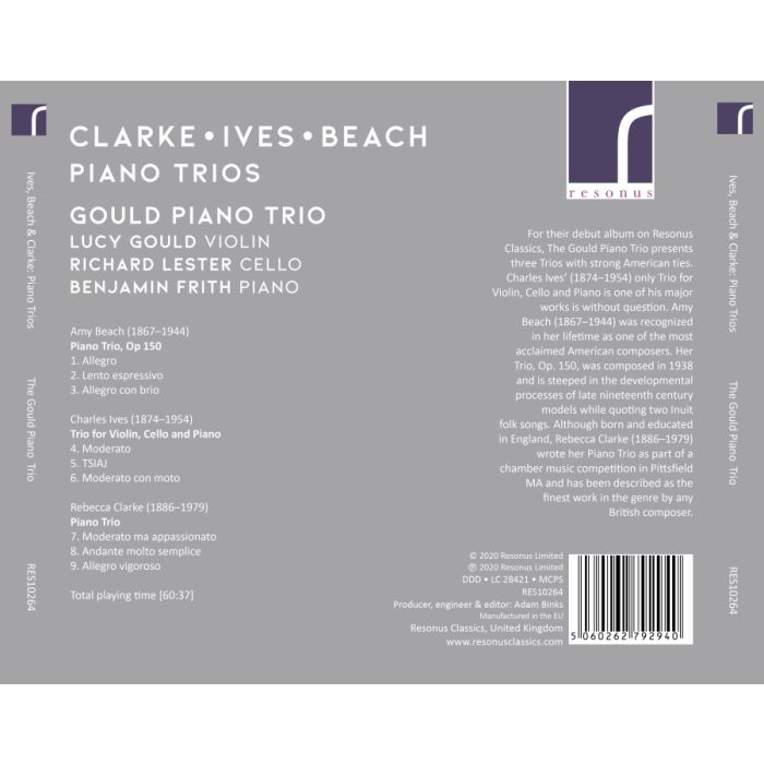 Clarke; Ives; Beach: Piano Trios - slide-1